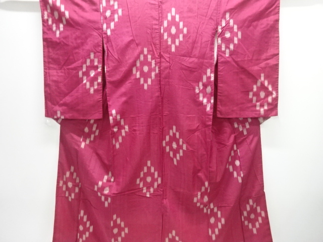 アンティーク　絣柄織り出し銘仙着物